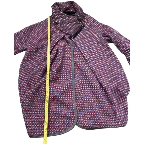 WOOL Blend Draped Oversized Tweed Laggen Look Outerwear Coat - Picture 6 of 12